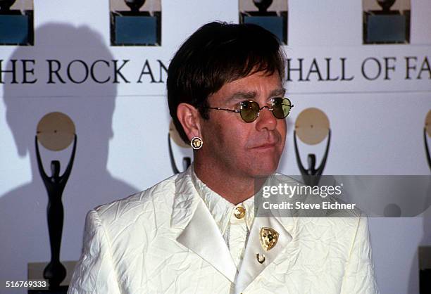 Elton John at the Rock and Roll Hall of Fame Waldorf Astoria, New York, January 19, 1994.