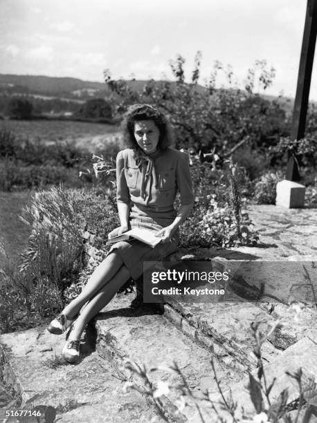 Wartime heroine of the French resistance Odette Churchill at home in Hampshire, 15th February 1947.