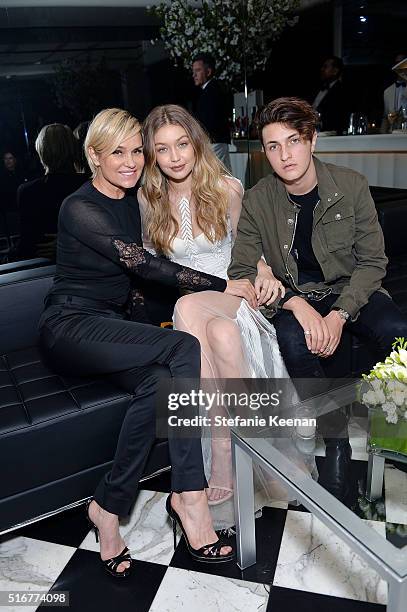 Yolanda Foster, model Gigi Hadid and Anwar Hadid attend Daily Front Row Fashion Los Angeles Awards Private Dinner hosted by Eva Chow and Carine...
