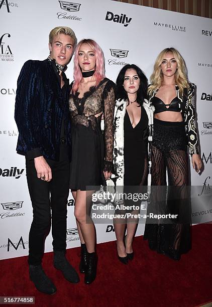 Models Lucky Blue Smith, Pyper America Smith, Starlie Smith and Daisy Clementine Smith attend the Daily Front Row "Fashion Los Angeles Awards" at...