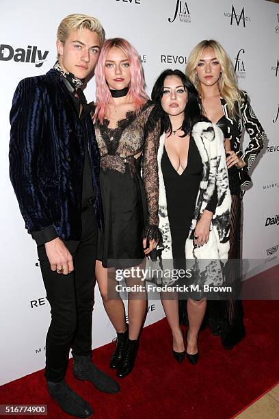 Models Lucky Blue Smith, Pyper America Smith, Starlie Smith and Daisy Clementine Smith attend the Daily Front Row "Fashion Los Angeles Awards" at...