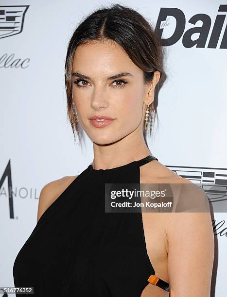Model Alessandra Ambrosio arrives at The Daily Front Row "Fashion Los Angeles Awards" 2016 at Sunset Tower Hotel on March 20, 2016 in West Hollywood,...