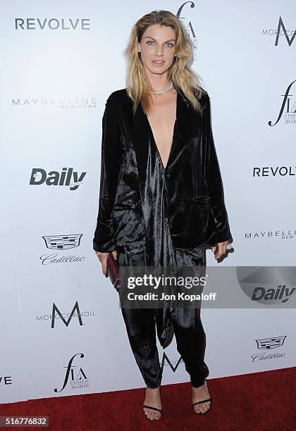 Model Angela Lindvall arrives at The Daily Front Row "Fashion Los Angeles Awards" 2016 at Sunset Tower Hotel on March 20, 2016 in West Hollywood,...