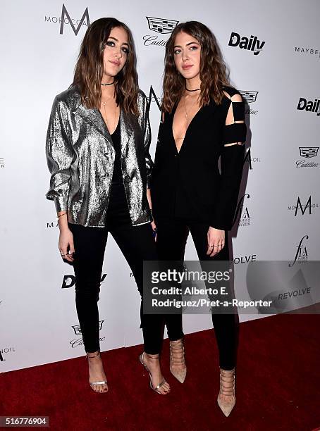 Internet personalities Sama Abu Khadra and Haya Abu Khadra attend the Daily Front Row "Fashion Los Angeles Awards" at Sunset Tower Hotel on March 20,...
