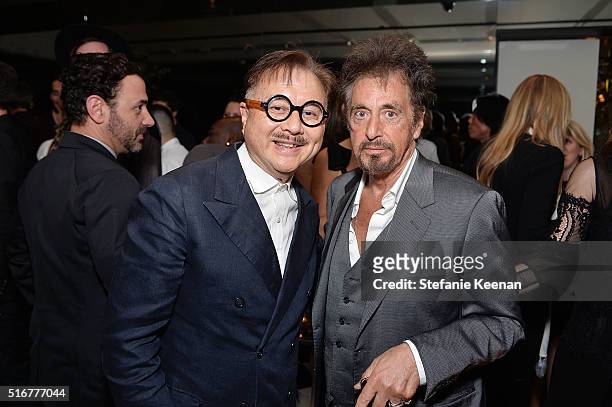 Michael Chow and Al Pacino attend The Daily Front Row Fashion Los Angeles Awards Private Dinner Hosted By Eva Chow And Carine Roitfeld at Mr Chow on...