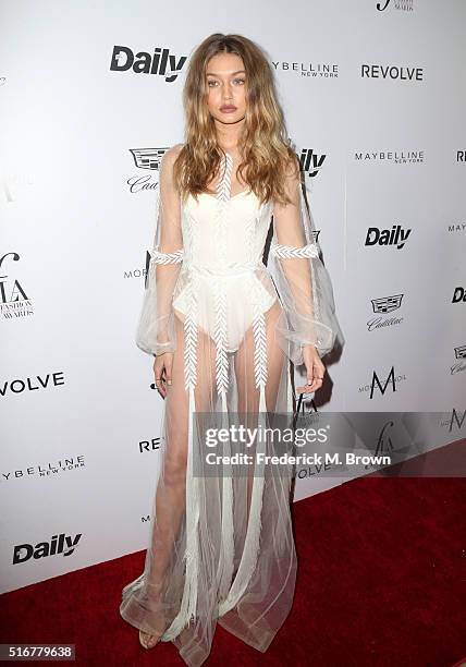 Model Gigi Hadid attends the Daily Front Row "Fashion Los Angeles Awards" at Sunset Tower Hotel on March 20, 2016 in West Hollywood, California.