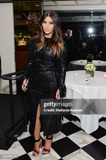 Kim Kardasian West attends The Daily Front Row Fashion Los Angeles Awards Private Dinner Hosted By Eva Chow And Carine Roitfeld at Mr Chow on March...