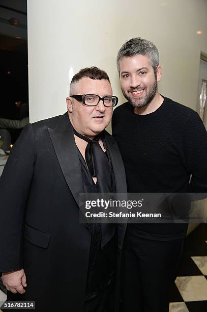 Alber Elbaz and Brandon Maxwell attend The Daily Front Row Fashion Los Angeles Awards Private Dinner Hosted By Eva Chow And Carine Roitfeld at Mr...