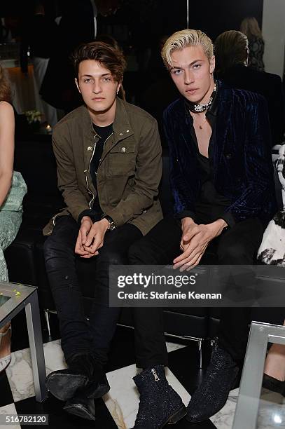 Anwar Hadid and guest attend The Daily Front Row Fashion Los Angeles Awards Private Dinner Hosted By Eva Chow And Carine Roitfeld at Mr Chow on March...