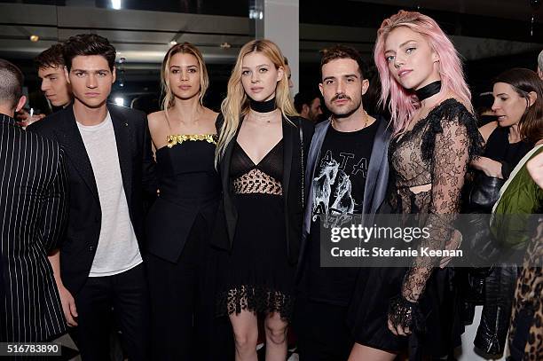 Will Peltz, Kenya Kinski-Jones; Nicola Peltz, John Targon and Pyper America Smith attend The Daily Front Row Fashion Los Angeles Awards Private...