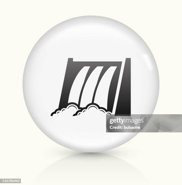 water dam icon on white round vector button - dam stock illustrations