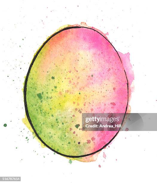 aquarell von bunten osterei. raster-illustration. - raster punkte stock-grafiken, -clipart, -cartoons und -symbole