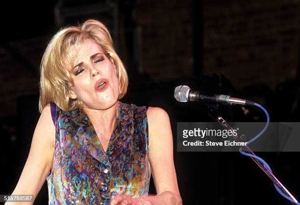 Kim Basinger performs singing at a Campaign rally for Jerry Brown at the Ritz, New York, March 25, 1992.