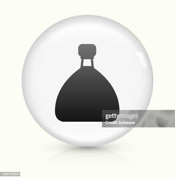 alcohol bottle icon on white round vector button - drinking spirits stock illustrations