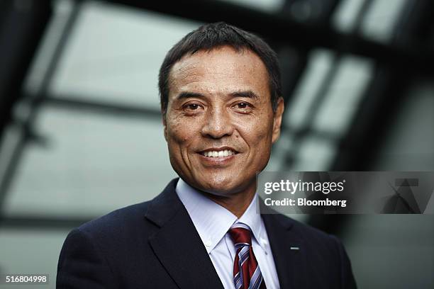 Takeshi Niinami, president and chief executive officer of Bank of Suntory Holdings Ltd., poses for a photograph following a Bloomberg Television...