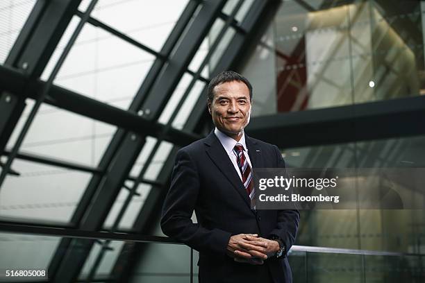 Takeshi Niinami, president and chief executive officer of Bank of Suntory Holdings Ltd., poses for a photograph following a Bloomberg Television...