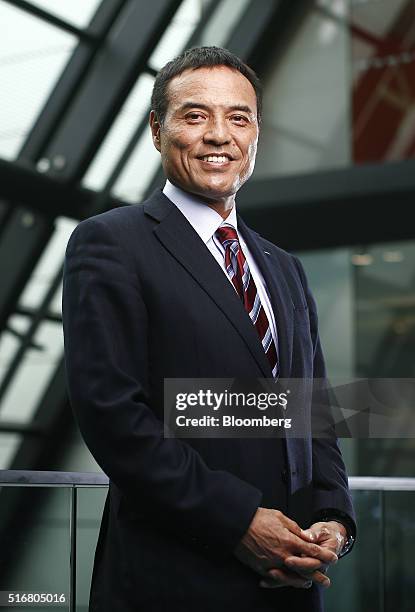 Takeshi Niinami, president and chief executive officer of Bank of Suntory Holdings Ltd., poses for a photograph following a Bloomberg Television...