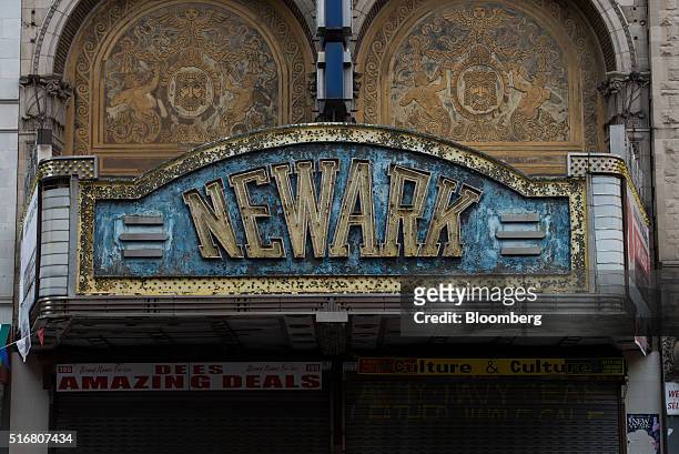 The Paramount Theater, which has been closed since 1986, stands on Market Street in Newark, New Jersey, U.S., on Wednesday, March 9, 2016. New...