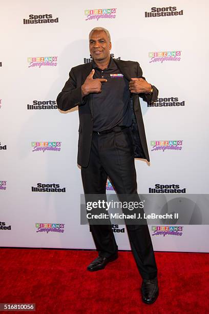 Bracket Challenge Party: Former NBA player Charles Oakley posing on red carpet during event at Slate. New York, NY 3/14/2016 CREDIT: Michael J....