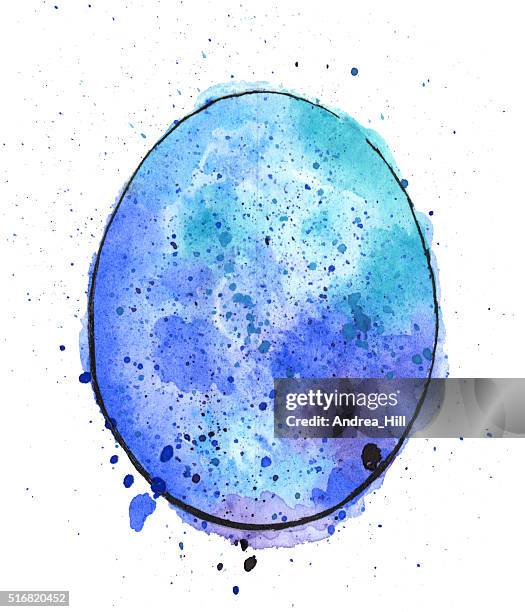 aquarell von bunten osterei. raster-illustration. - raster punkte stock-grafiken, -clipart, -cartoons und -symbole