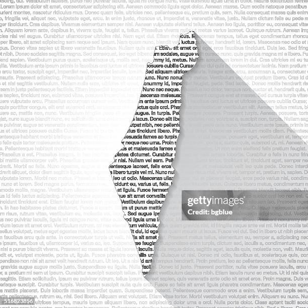 israel map on text background - long shadow - years since tet offensive began stock illustrations