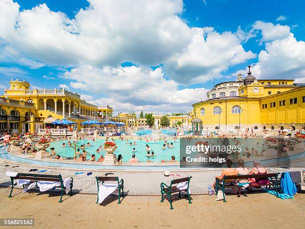 lukacs thermal baths in budapest, hungary - thermal pool stock pictures, royalty-free photos & images