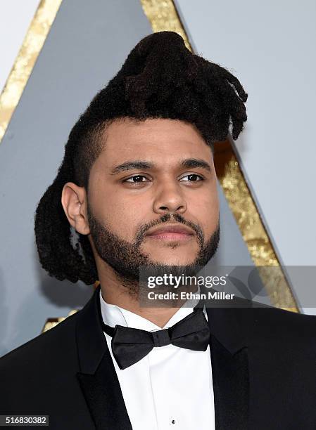 Recording artist The Weeknd attends the 88th Annual Academy Awards at Hollywood & Highland Center on February 28, 2016 in Hollywood, California.