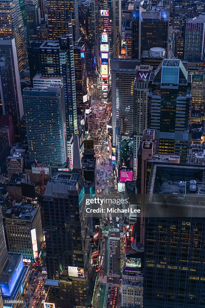Aerial View of Times Square - New York