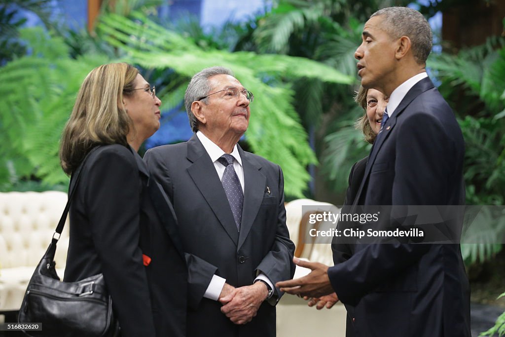 President Obama Meets With Cuban President Raul Castro In Havana