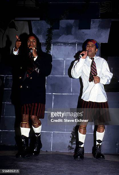 Milli Vanilli perform at Club USA, New York, April 8, 1993.