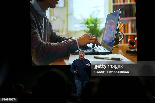 Apple senior vice president of worldwide marketing Phil Schiller announces the new 9.7" iPad pro during an Apple special event at the Apple...