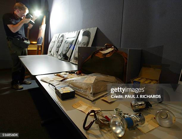 Photographer takes a photo of evidence from the infamous Watergate break-in at the Democratic National Committee headquarters at the Watergate Office...