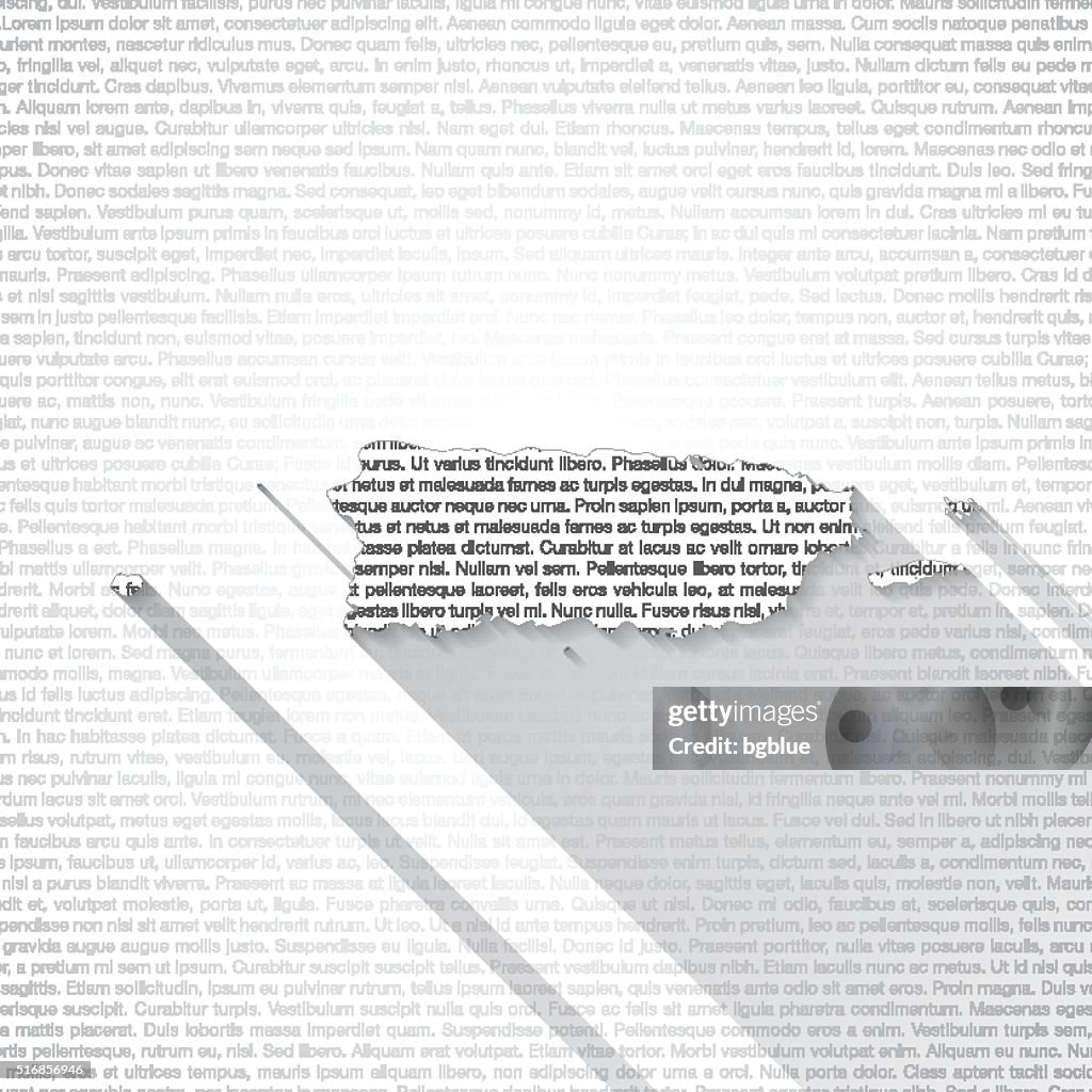 Puerto Rico Map on Text Background - Long Shadow