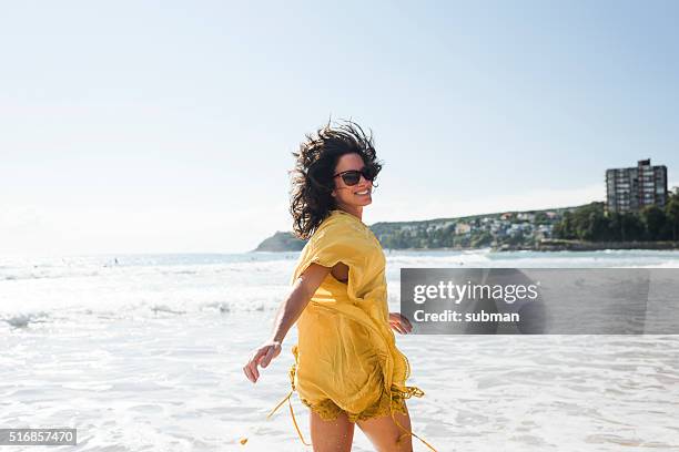 i am a beautiful & confident woman - manly beach stock pictures, royalty-free photos & images