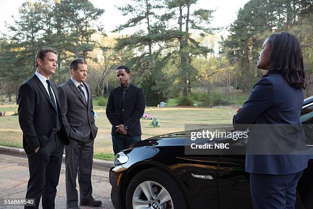 Pilot -- Pictured: David Lyons as Jackson Brooks, Michael Raymond-James as Gil Harris, Larenz Tate as Shawn Cook, Deidrie Henry as Detective Liz...