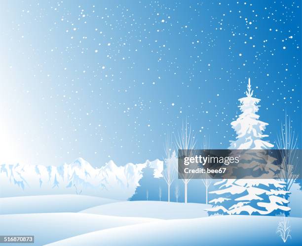 winter landscape - copper still stock illustrations