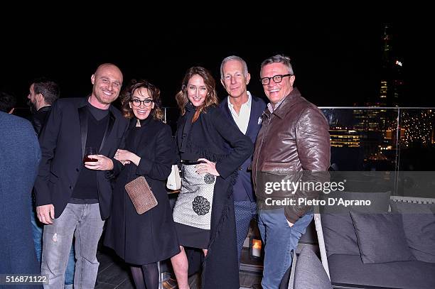 Rudy Zerbi, Kris Grove, Guido Bagatta, Luca Dondoni attends Twitter's 10th Anniversary party on March 21, 2016 in Milan, Italy.