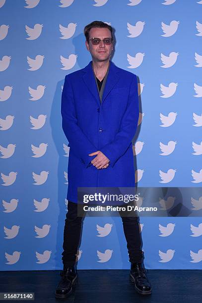 Andy, from Bluvertigo, attends Twitter's 10th Anniversary party on March 21, 2016 in Milan, Italy.