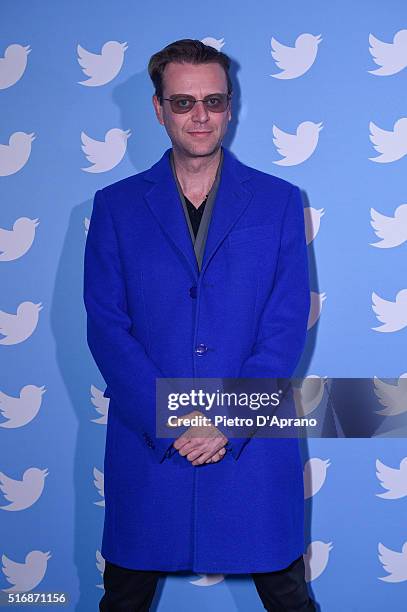 Andy, from Bluvertigo, attends Twitter's 10th Anniversary party on March 21, 2016 in Milan, Italy.