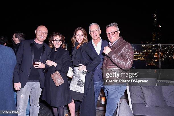 Rudy Zerbi, Kris Grove, Guido Bagatta, Luca Dondoni attends Twitter's 10th Anniversary party on March 21, 2016 in Milan, Italy.