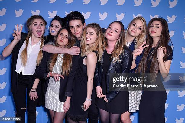 Influencers on Twitter attend Twitter's 10th Anniversary party on March 21, 2016 in Milan, Italy.