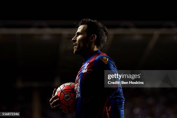 Yohan Cabaye of Crystal Palace in action during The Emirates FA Cup Sixth Round round match between Reading and Crystal Palace at Madejski Stadium on...