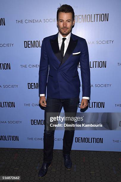 Model Alex Lundqvist attends a screening of "Demolition" hosted by Fox Searchlight Pictures with the Cinema Society at the SVA Theater on March 21,...