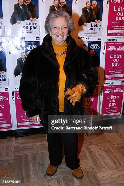 Actress Marthe Villalonga attends the "L'Etre ou pas" : Theater play at Theatre Antoine on March 21, 2016 in Paris, France.