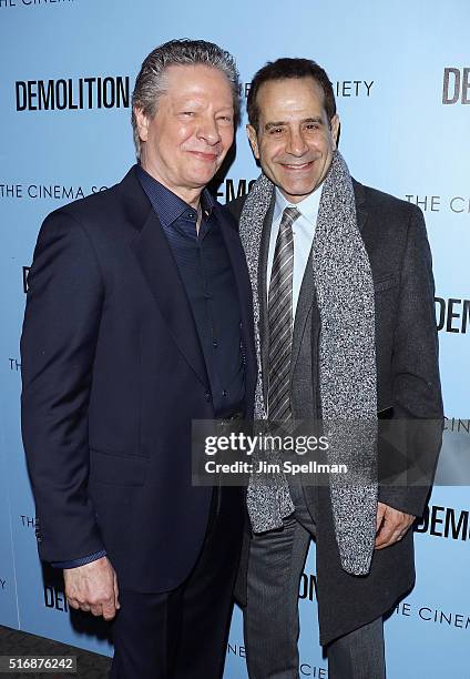 Actors Chris Cooper and Tony Shalhoub attend the Fox Searchlight Pictures with The Cinema Society host a screening of "Demolition" at the SVA Theater...