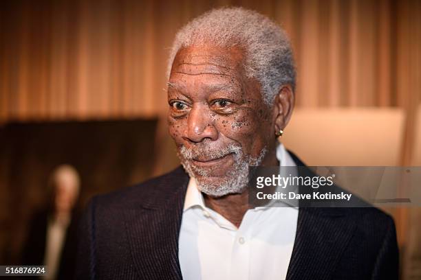 Morgan Freeman attends the world premiere of National Geographic's 'The Story Of God' with Morgan Freeman at Jazz at Lincoln Center on March 21, 2016...