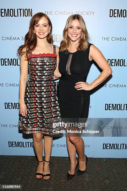 Actors Ahna O'Reilly and Julianna Guill attend Fox Searchlight Pictures with The Cinema Society Host A Screening of "Demolition" at SVA Theatre on...