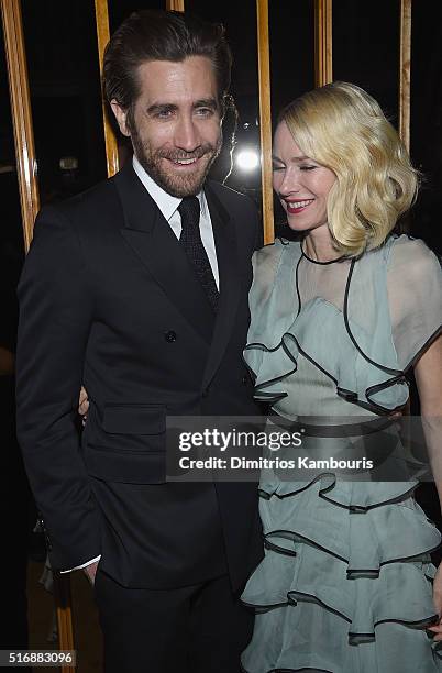 Jake Gyllenhaal and Naomi Watts attend Fox Searchlight Pictures with The Cinema Society host a screening of "Demolition" after party on March 21,...