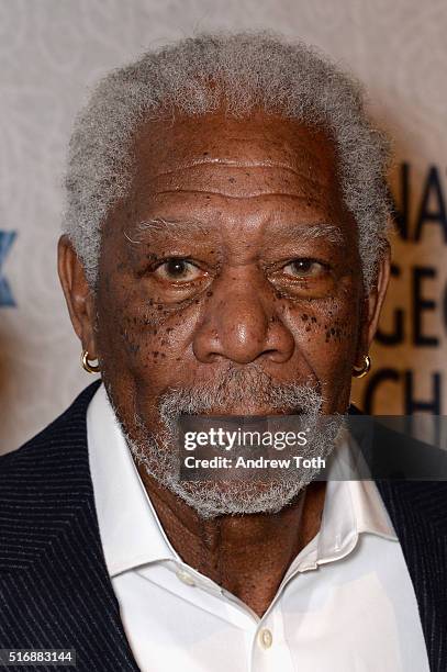 Morgan Freeman attends the world premiere of National Geographic's "The Story Of God" with Morgan Freeman at Jazz at Lincoln Center on March 21, 2016...