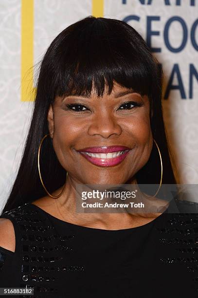 Angela Robinson attends the world premiere of National Geographic's "The Story Of God" with Morgan Freeman at Jazz at Lincoln Center on March 21,...